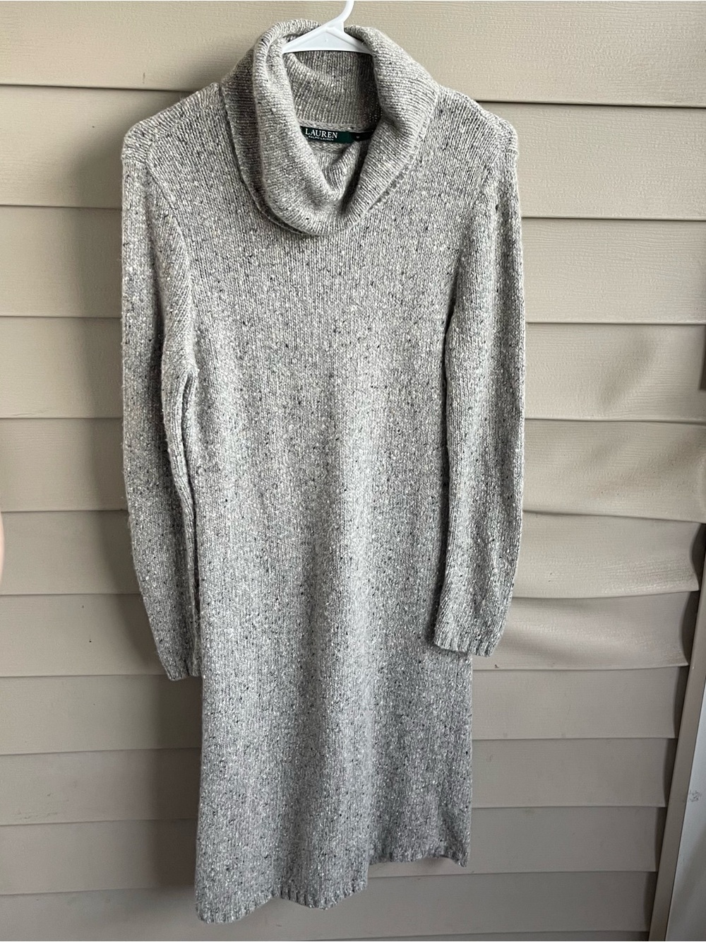 Lauren Ralph Lauren Wool Alpaca Blend Sweater Dress Turtleneck Chunky Old Money